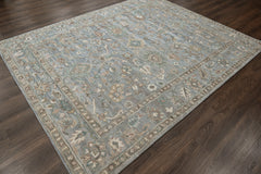 loomBloom Sky Blue Multi Size Hand Tufted Wool Floral Modern & Contemporary Oriental Area Rug