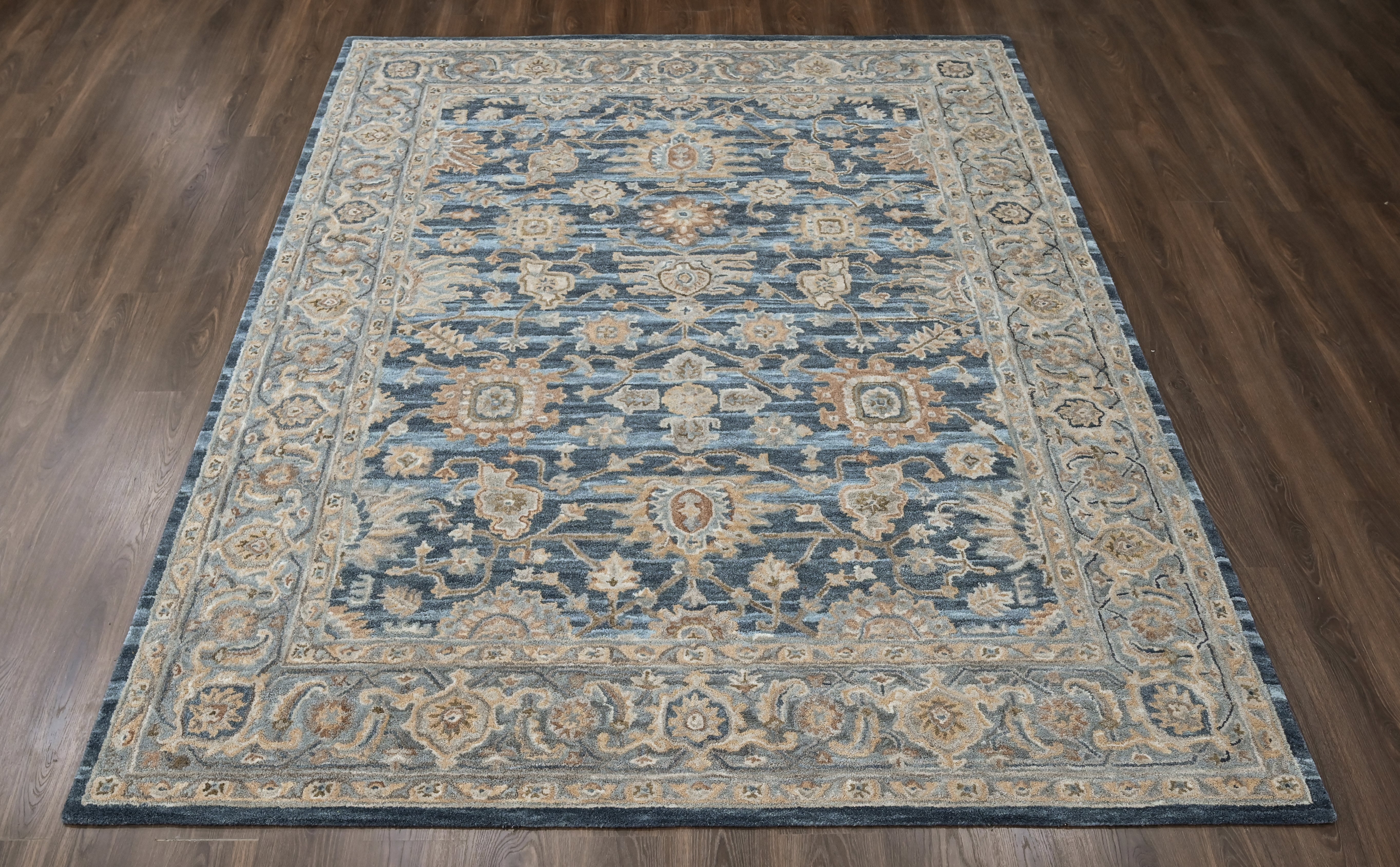 loomBloom Blue Multi Size Hand Tufted Wool Floral Modern & Contemporary Oriental Area Rug