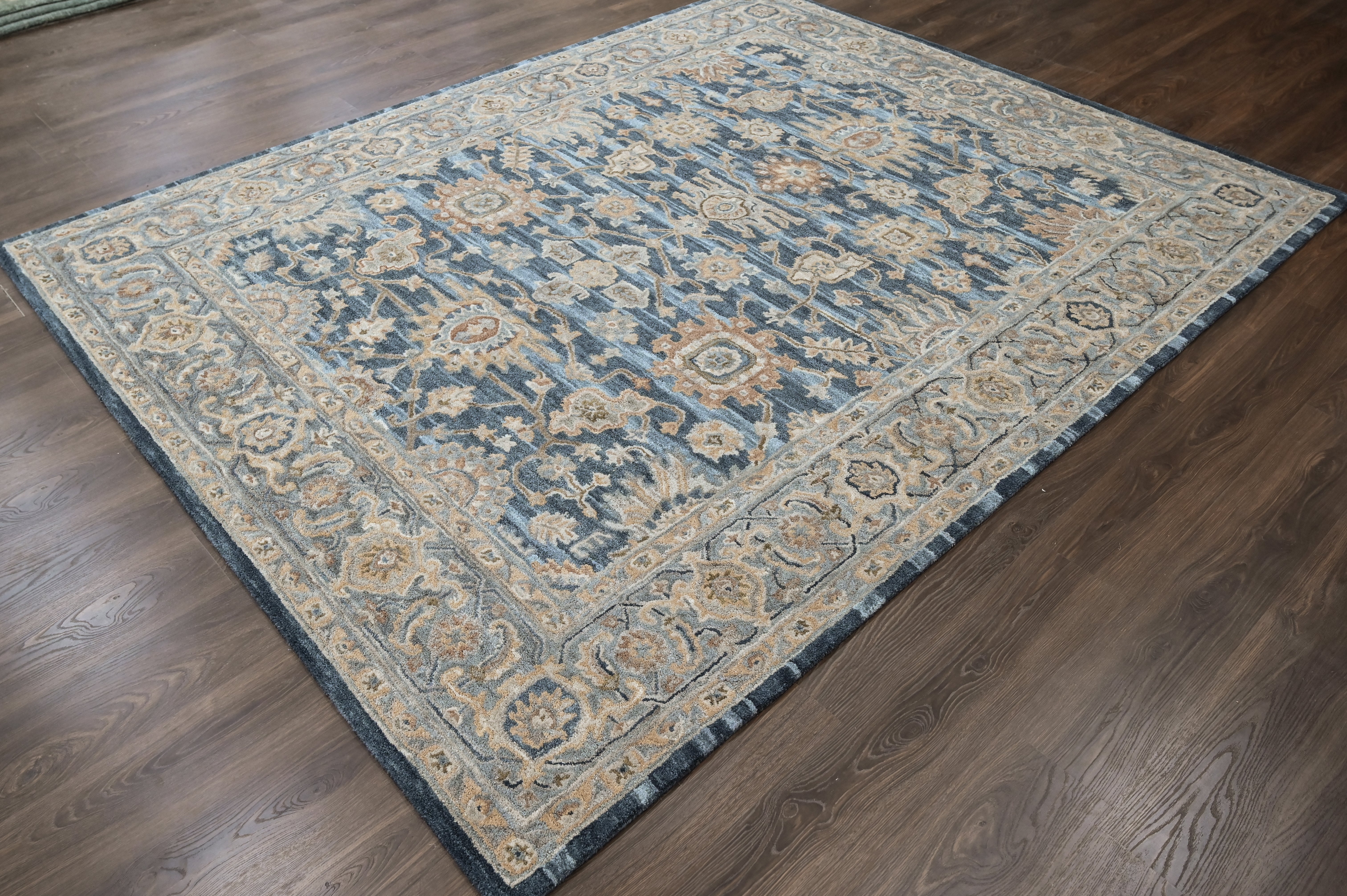loomBloom Blue Multi Size Hand Tufted Wool Floral Modern & Contemporary Oriental Area Rug