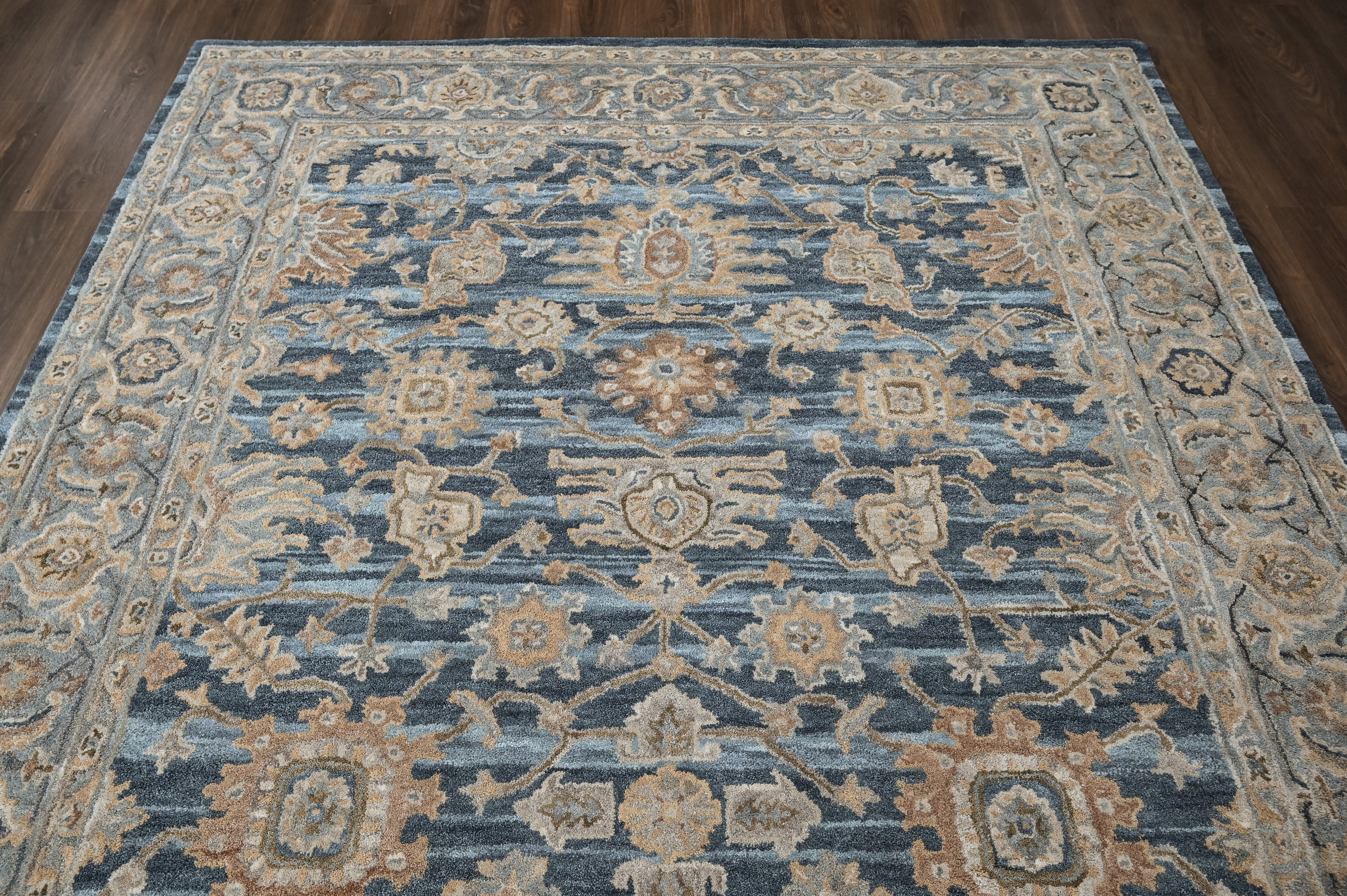loomBloom Blue Multi Size Hand Tufted Wool Floral Modern & Contemporary Oriental Area Rug