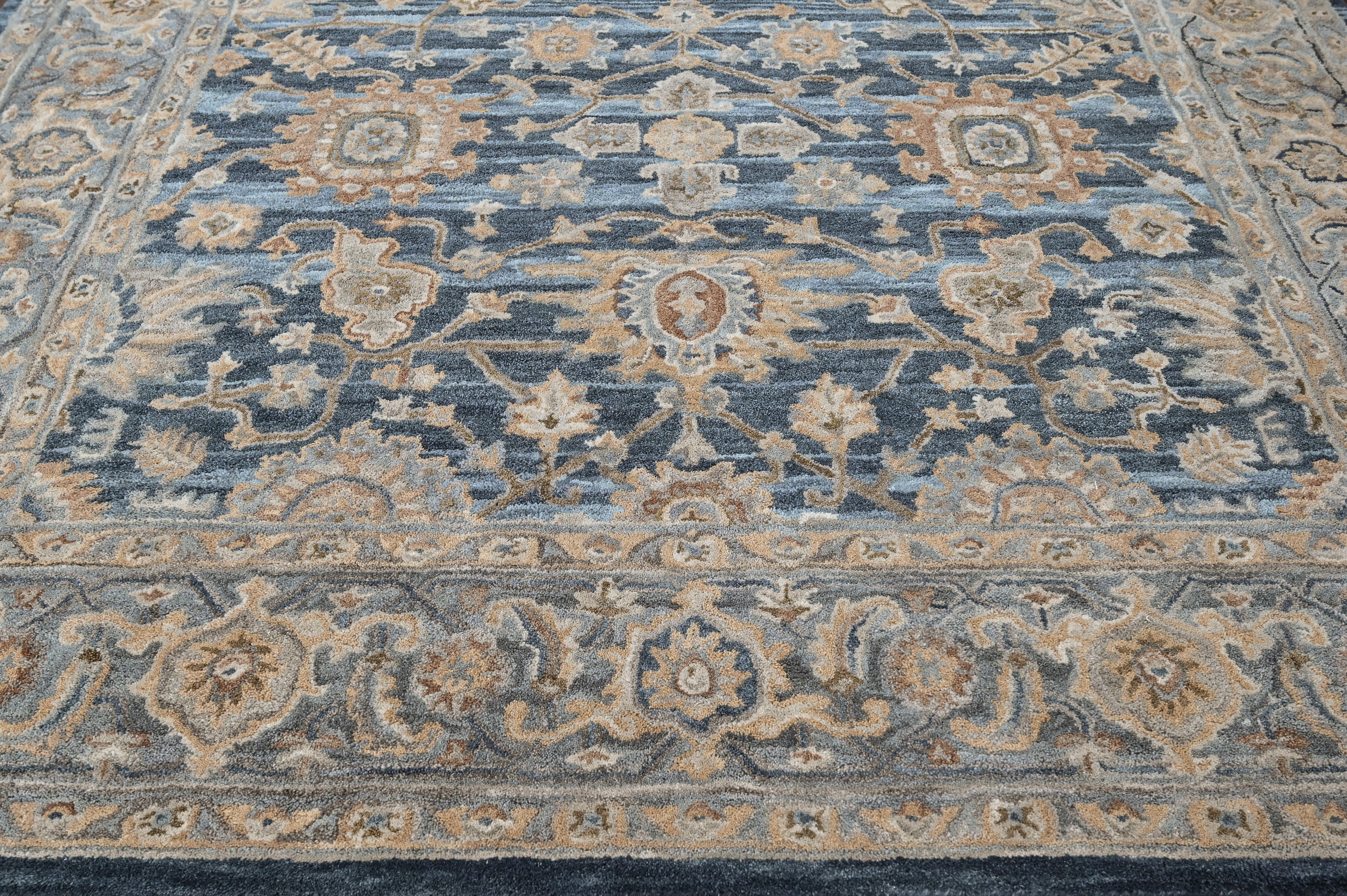 loomBloom Blue Multi Size Hand Tufted Wool Floral Modern & Contemporary Oriental Area Rug