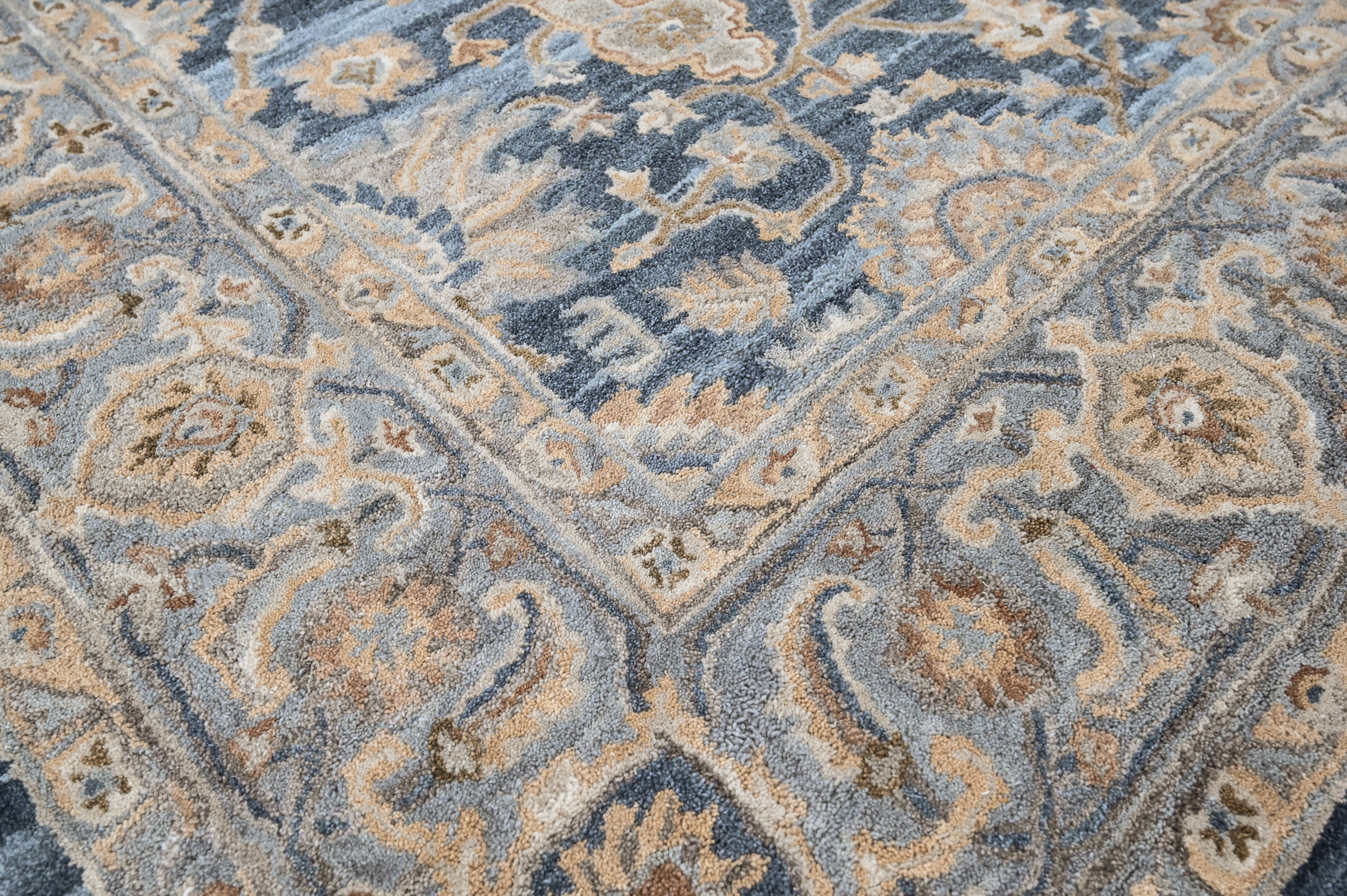 loomBloom Blue Multi Size Hand Tufted Wool Floral Modern & Contemporary Oriental Area Rug