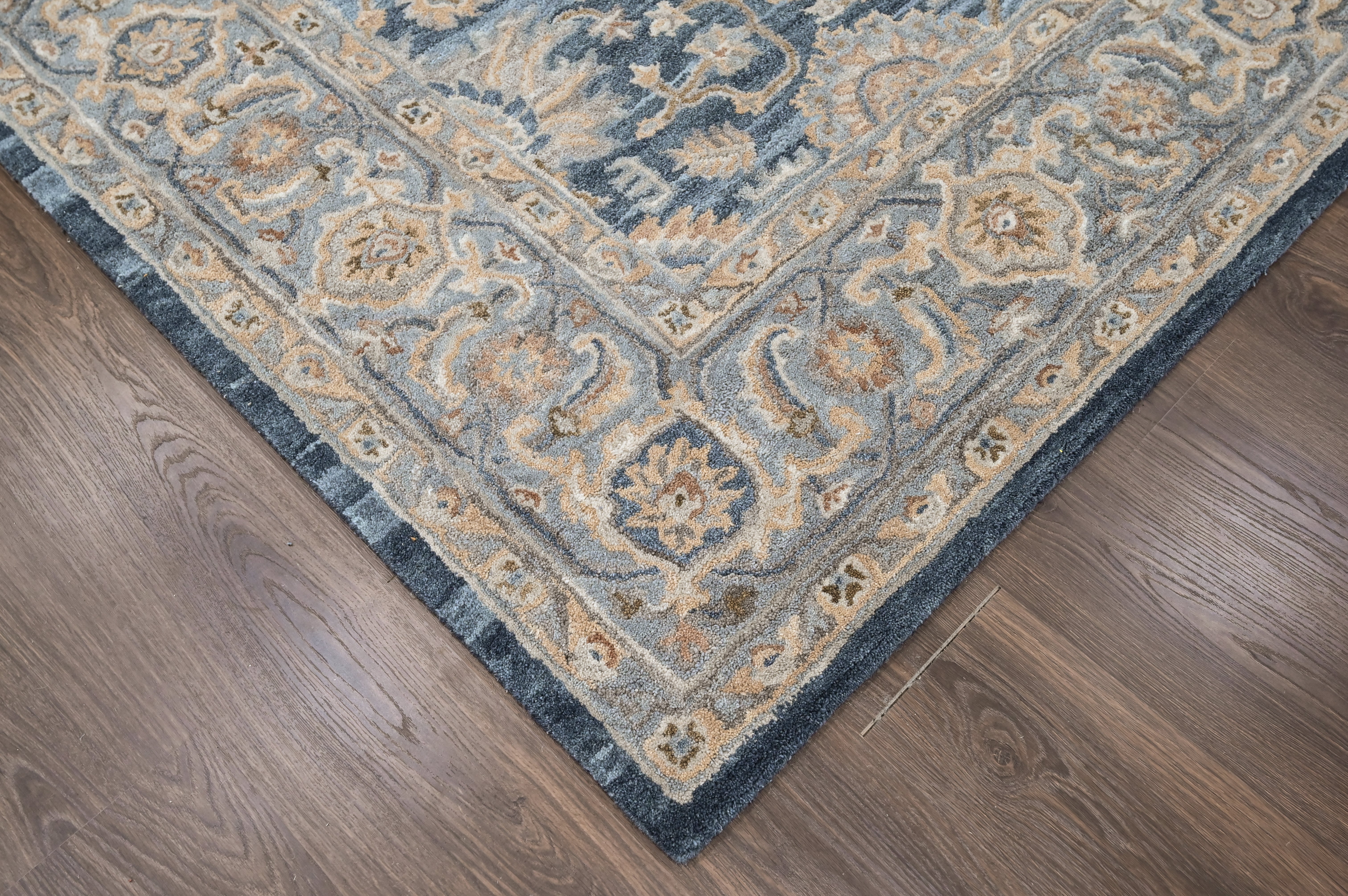 loomBloom Blue Multi Size Hand Tufted Wool Floral Modern & Contemporary Oriental Area Rug