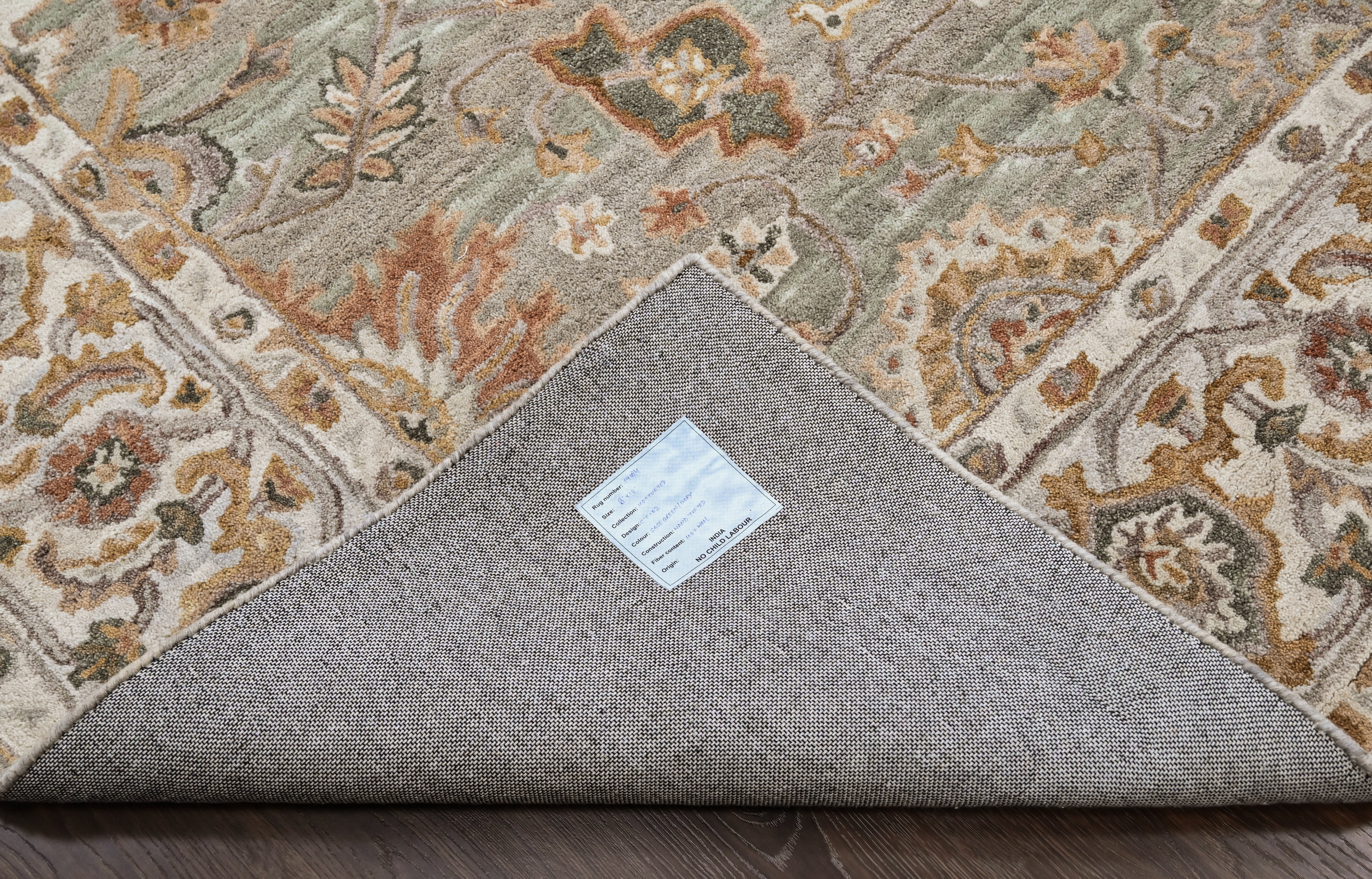loomBloom Mint Green Multi Size Hand Tufted Wool Floral Modern & Contemporary Oriental Area Rug
