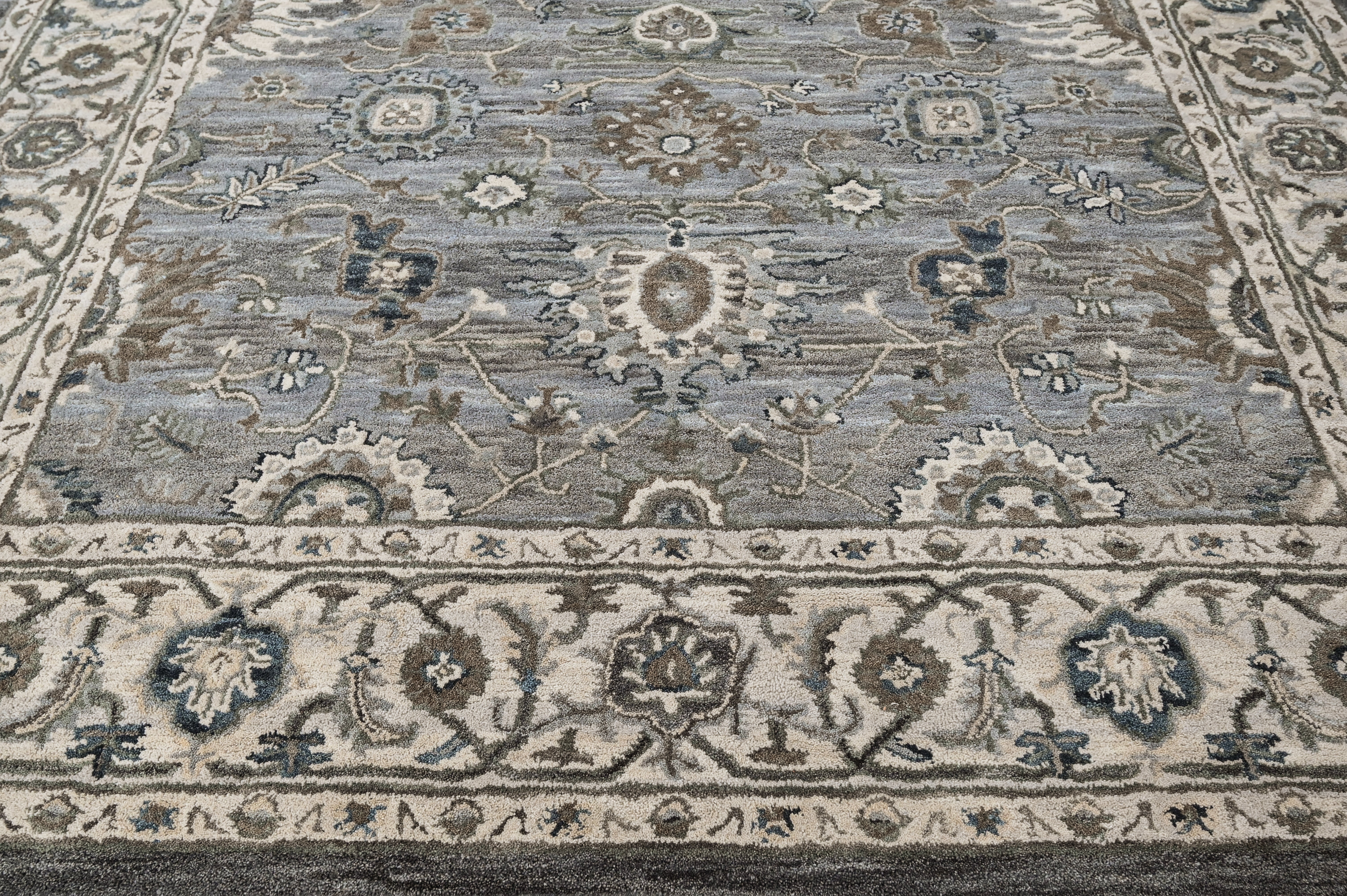 loomBloom Light Blue Multi Size Hand Tufted Wool Floral Modern & Contemporary Oriental Area Rug