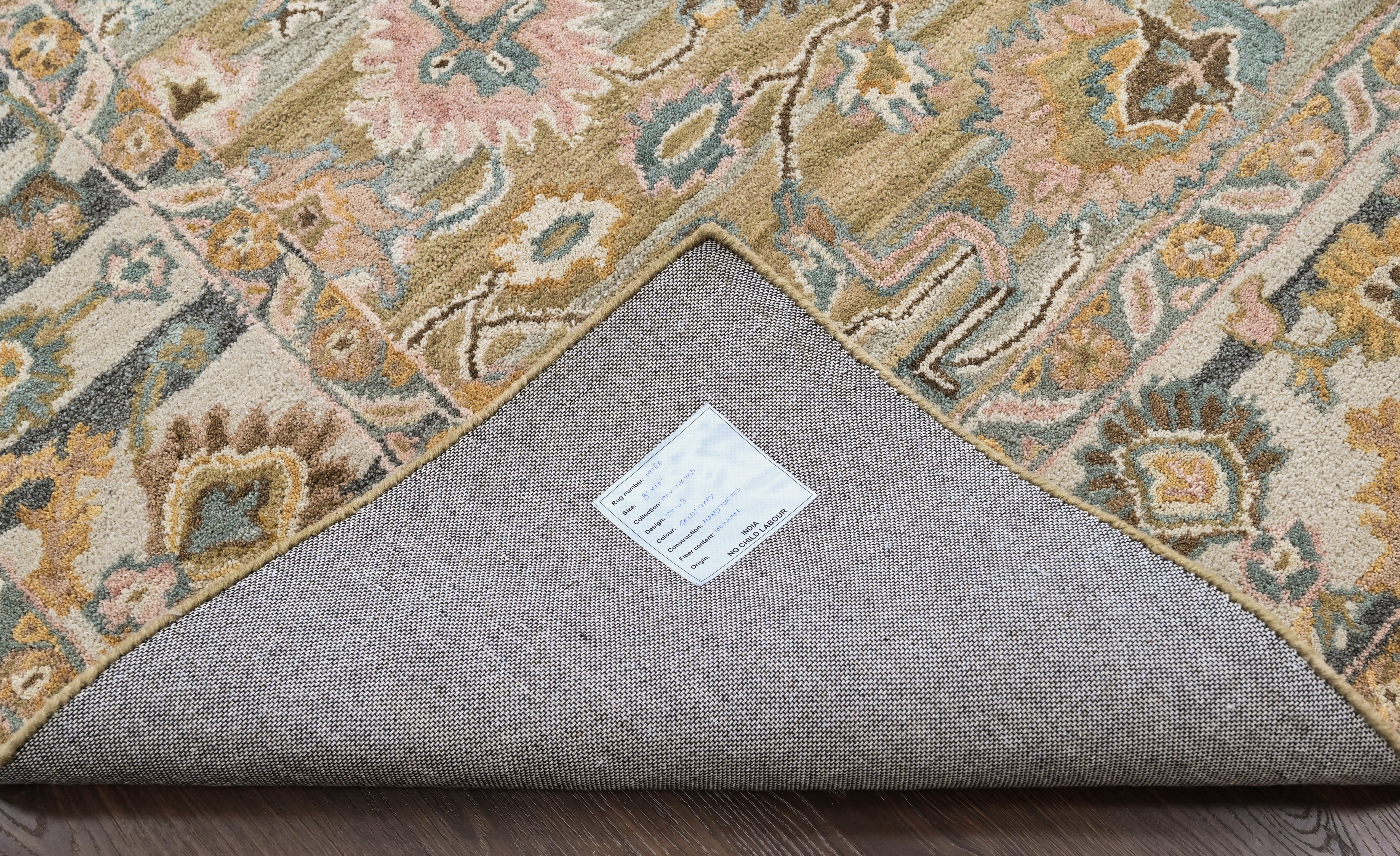 loomBloom Olive Green 8'x10' Hand Tufted Wool Floral Modern & Contemporary Oriental Area Rug