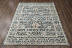 loomBloom Blue 8'x10' Hand Tufted Wool Floral Modern & Contemporary Oriental Area Rug
