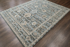 loomBloom Blue 8'x10' Hand Tufted Wool Floral Modern & Contemporary Oriental Area Rug