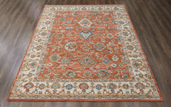 loomBloom Rust 8'x10' Hand Tufted Wool Floral Modern & Contemporary Oriental Area Rug