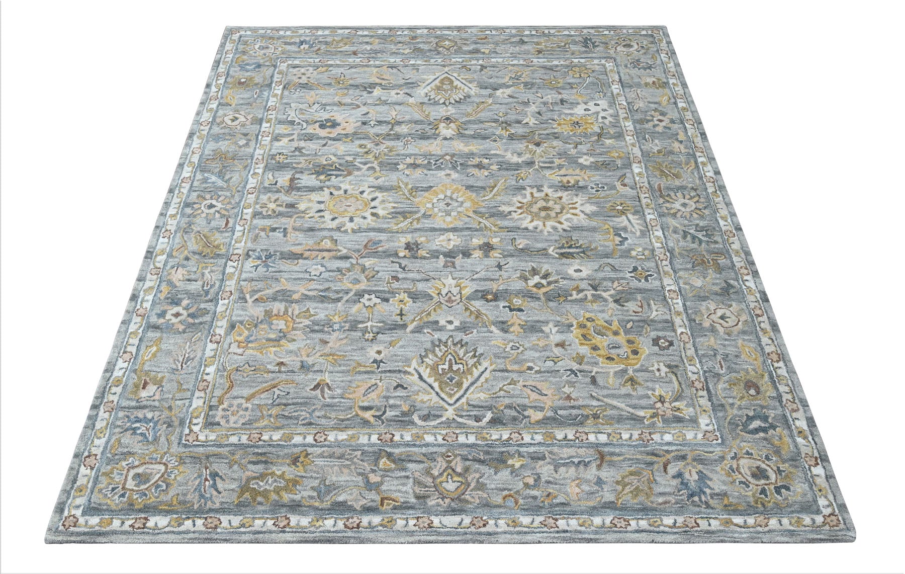 Multi Size Slate Gray Beige Color Hand Tufted Handmade Wool Modern & Contemporary Oriental Rug