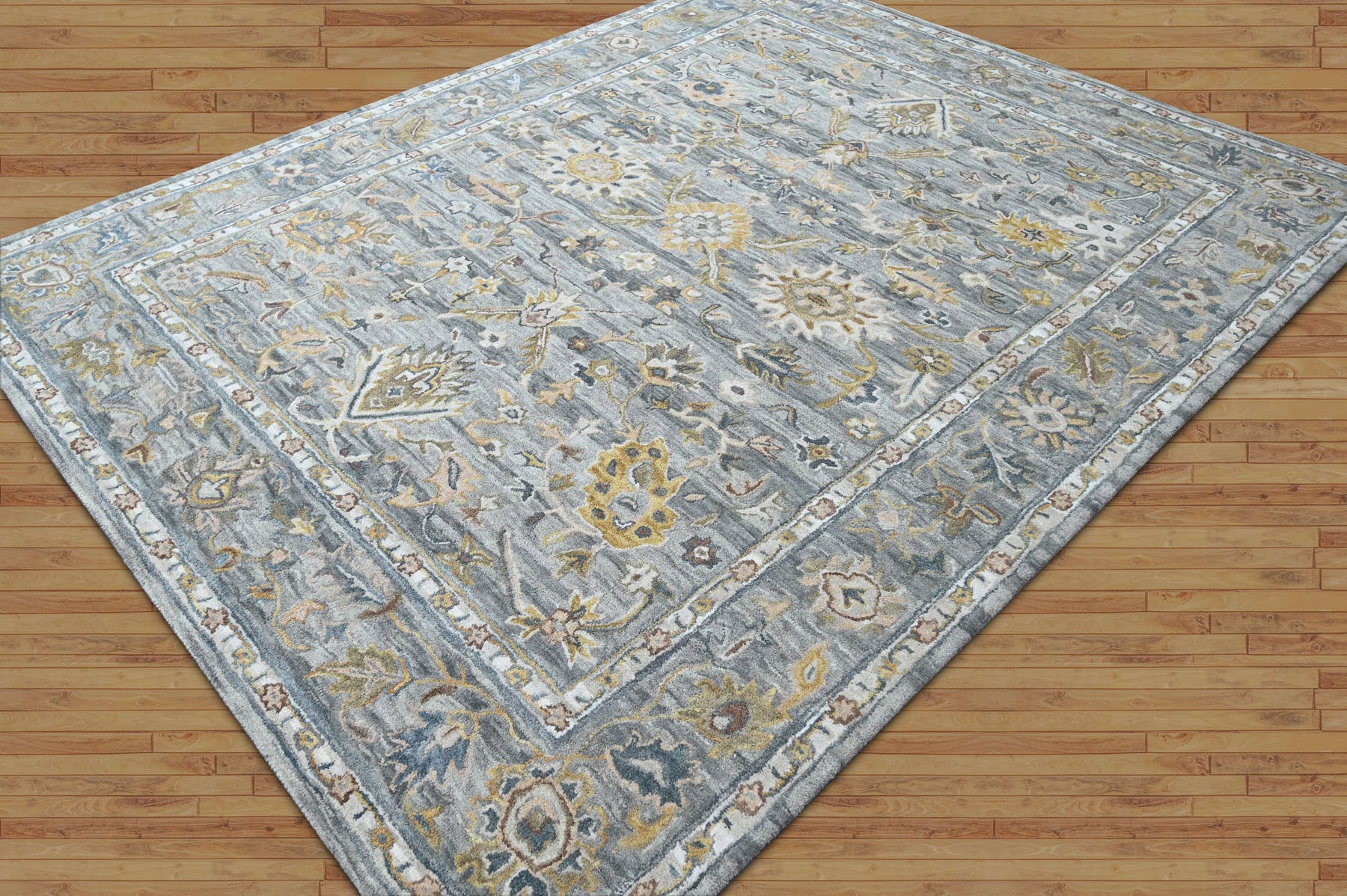 Multi Size Slate Gray Beige Color Hand Tufted Handmade Wool Modern & Contemporary Oriental Rug