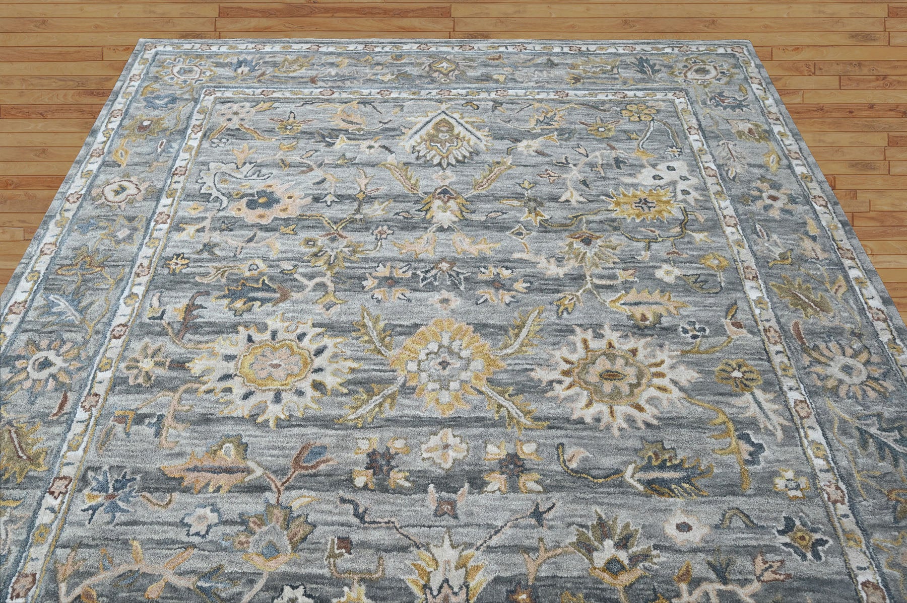 Multi Size Slate Gray Beige Color Hand Tufted Handmade Wool Modern & Contemporary Oriental Rug