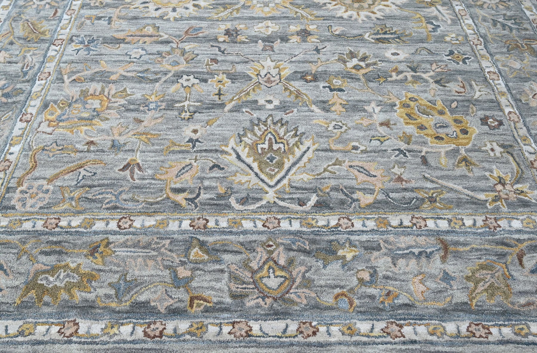 Multi Size Slate Gray Beige Color Hand Tufted Handmade Wool Modern & Contemporary Oriental Rug