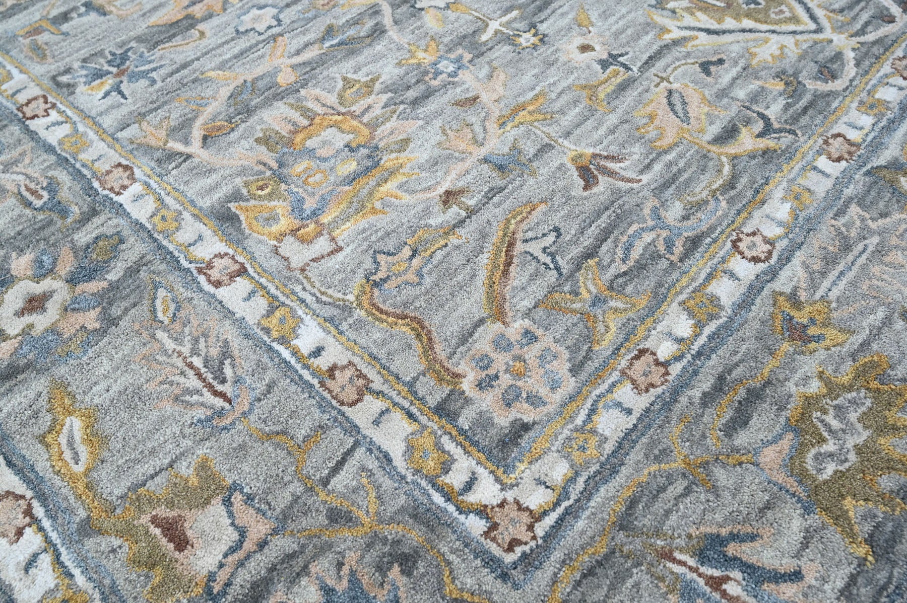 Multi Size Slate Gray Beige Color Hand Tufted Handmade Wool Modern & Contemporary Oriental Rug