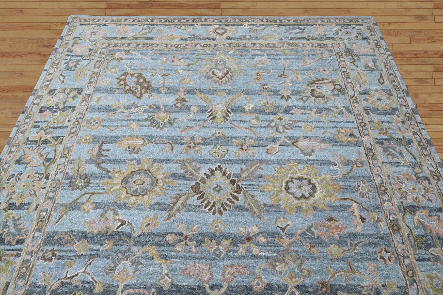 Multi Size Aqua Gray Brown Color Hand Tufted Handmade Wool Modern & Contemporary Oriental Rug