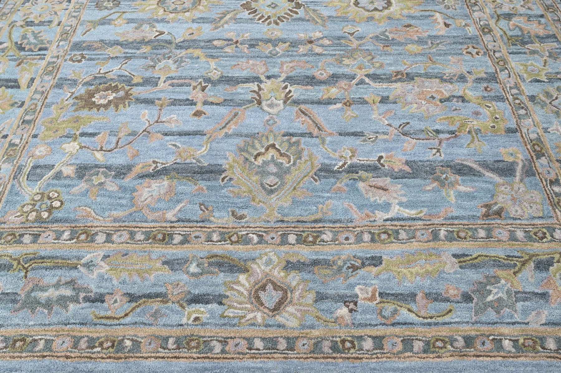 Multi Size Aqua Gray Brown Color Hand Tufted Handmade Wool Modern & Contemporary Oriental Rug