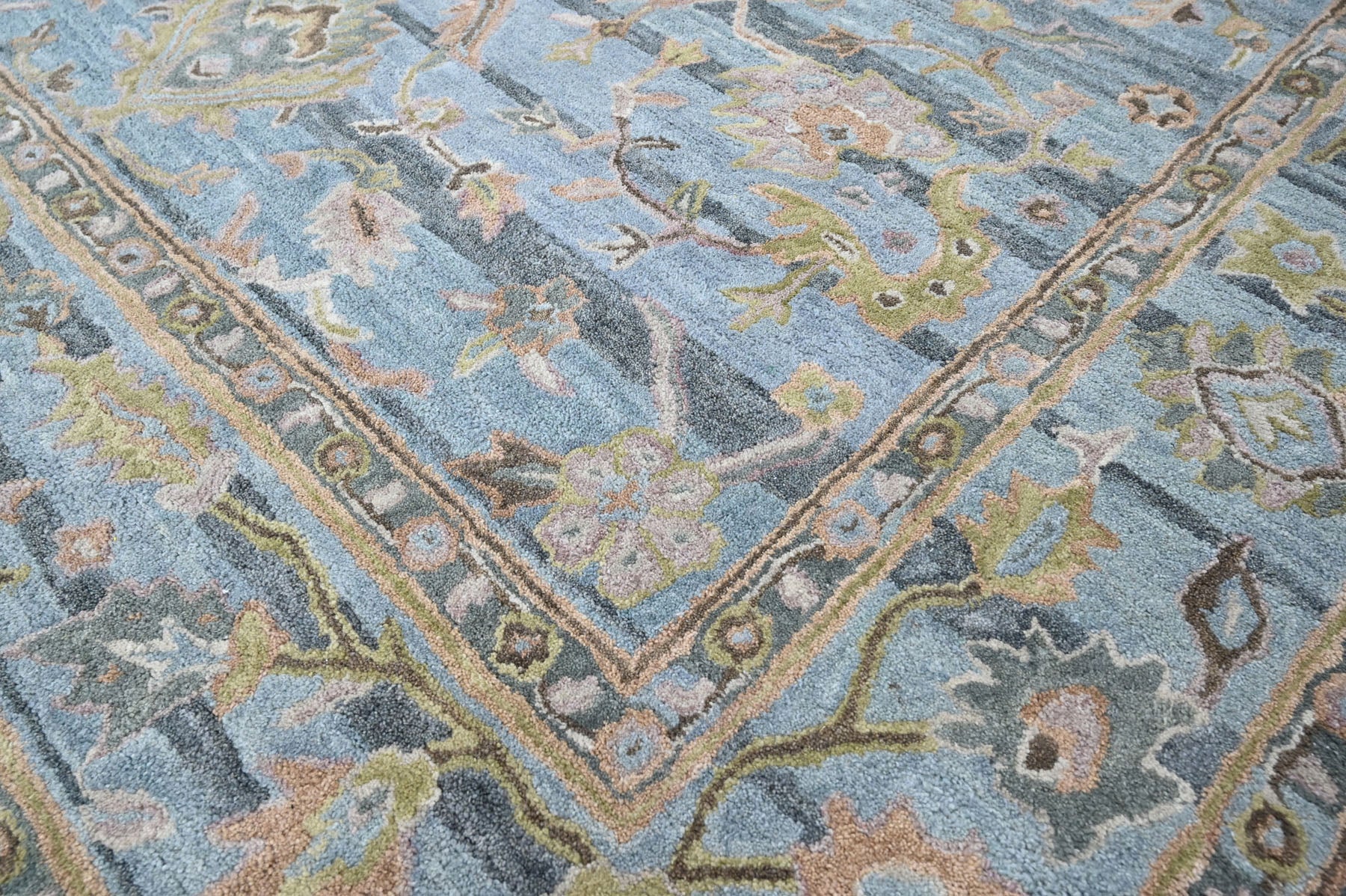 Multi Size Aqua Gray Brown Color Hand Tufted Handmade Wool Modern & Contemporary Oriental Rug