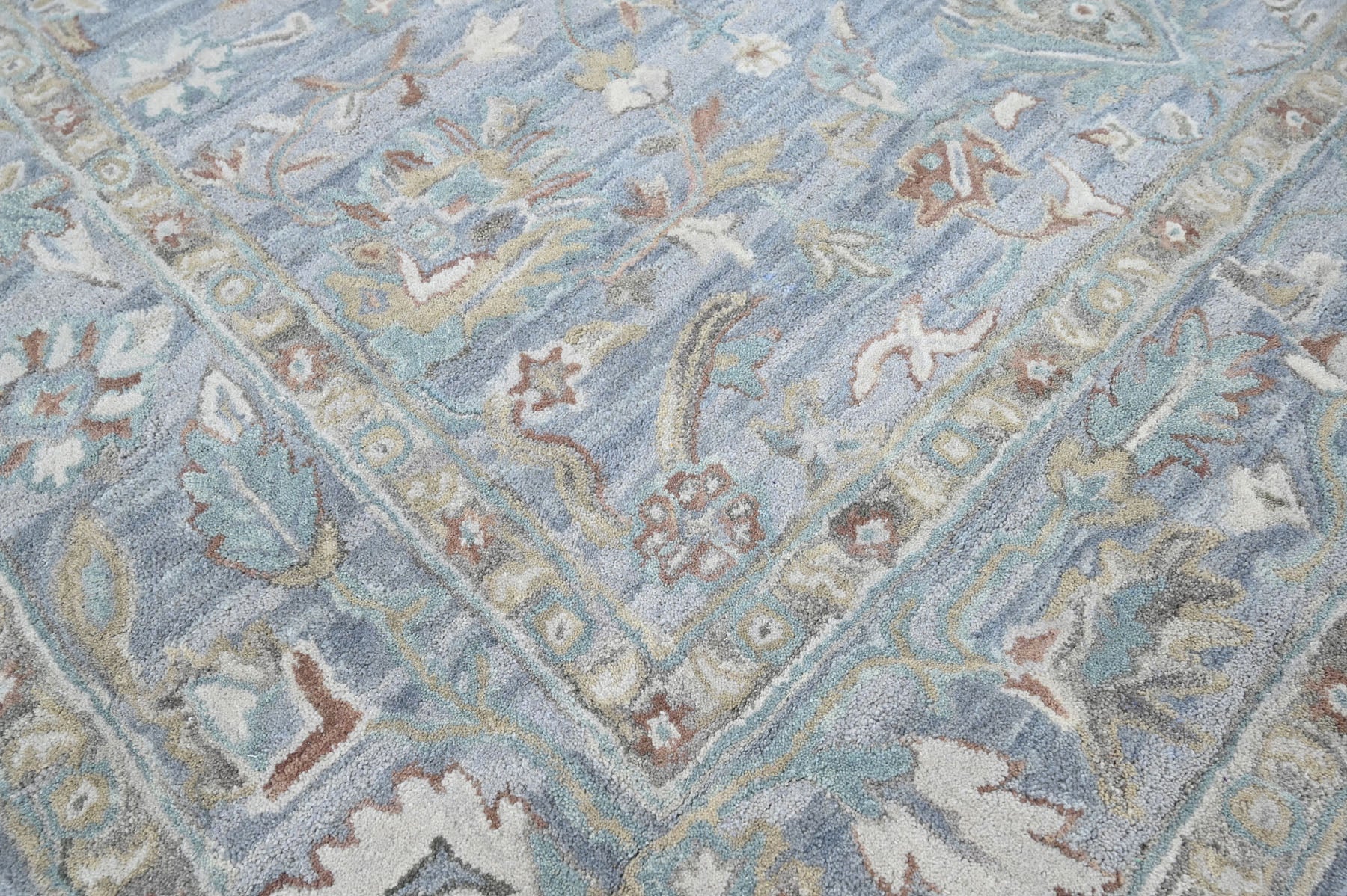 Multi Size Sky Blue Turquoise Beige Color Hand Tufted Handmade Wool Modern & Contemporary Oriental Rug