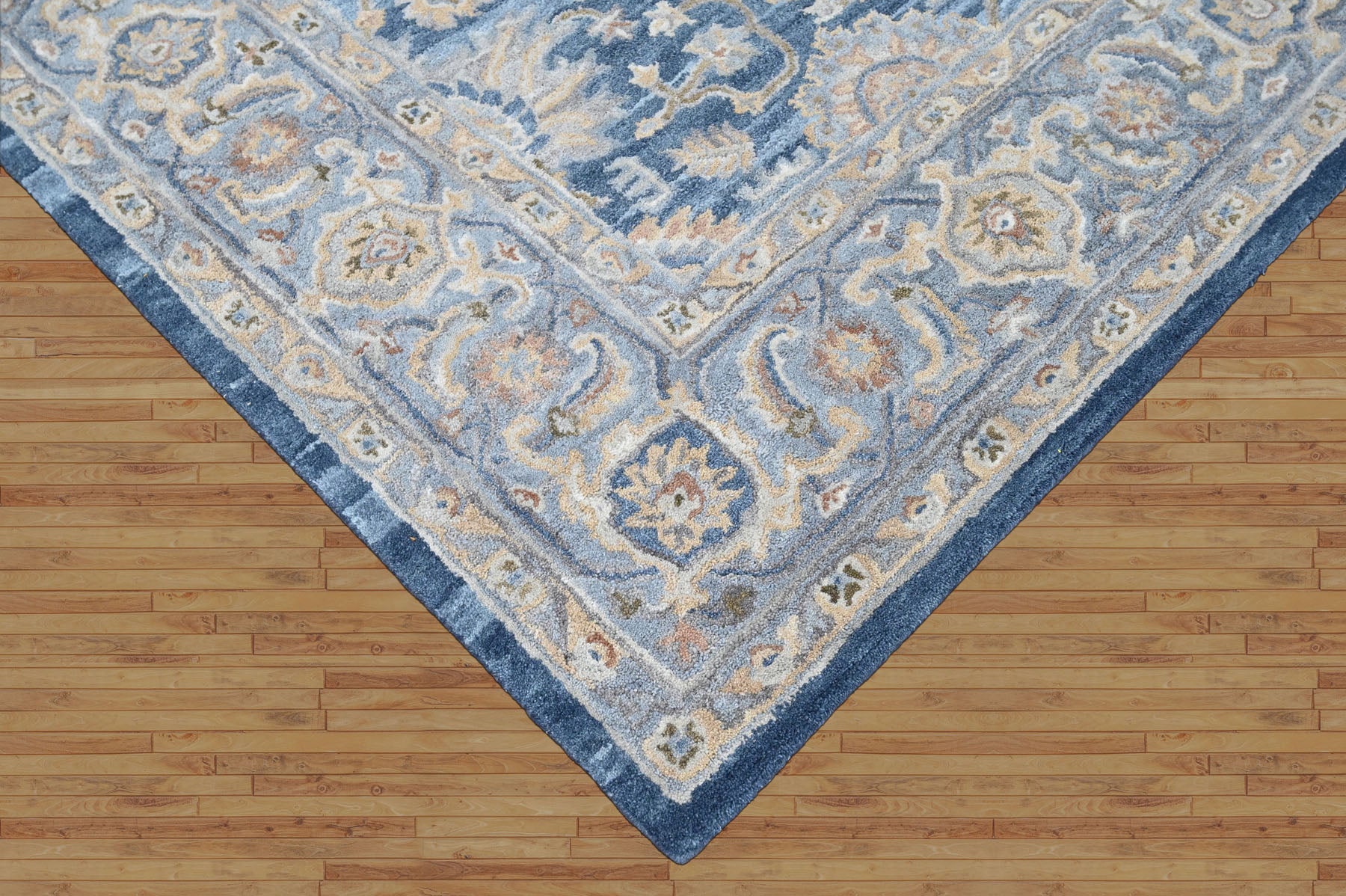 Multi Size Blue Beige Burnt Orange Color Hand Tufted Handmade Wool Modern & Contemporary Oriental Rug