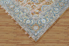 Multi Size Burnt Orange Light Yellow Turquoise Color Hand Tufted Handmade Wool Modern & Contemporary Oriental Rug