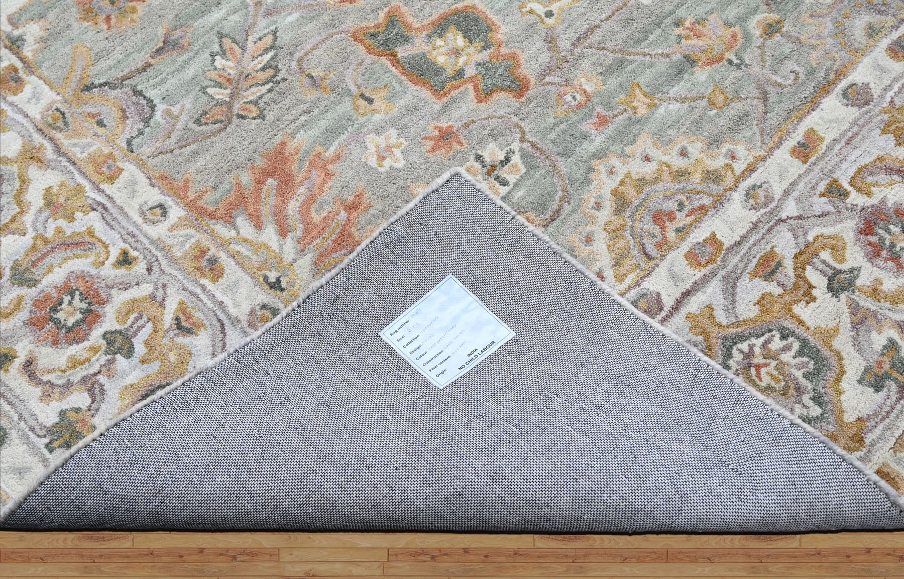 Multi Size Mint Green Gray Burnt Orange Color Hand Tufted Handmade Wool Modern & Contemporary Oriental Rug