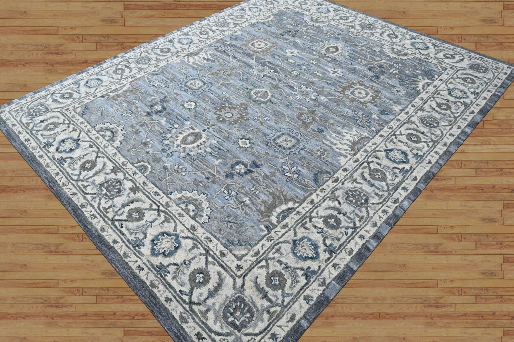 Multi Size Light Blue Gray Beige Color Hand Tufted Handmade Wool Modern & Contemporary Oriental Rug