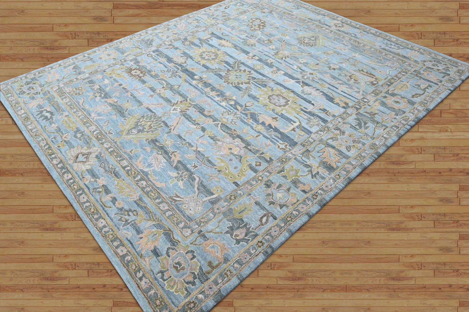 Multi Size Blue Aqua Olive Green Color Hand Tufted Handmade Wool Modern & Contemporary Oriental Rug