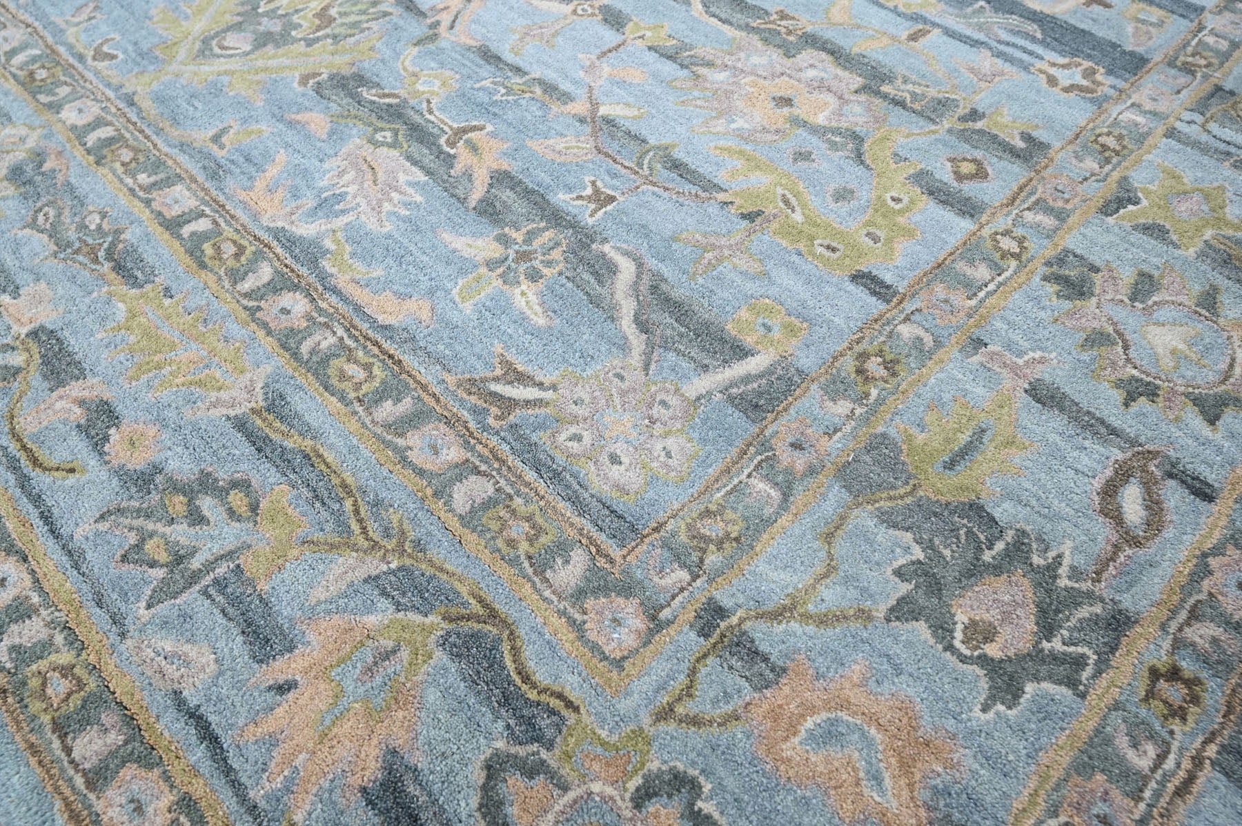 Multi Size Blue Aqua Olive Green Color Hand Tufted Handmade Wool Modern & Contemporary Oriental Rug