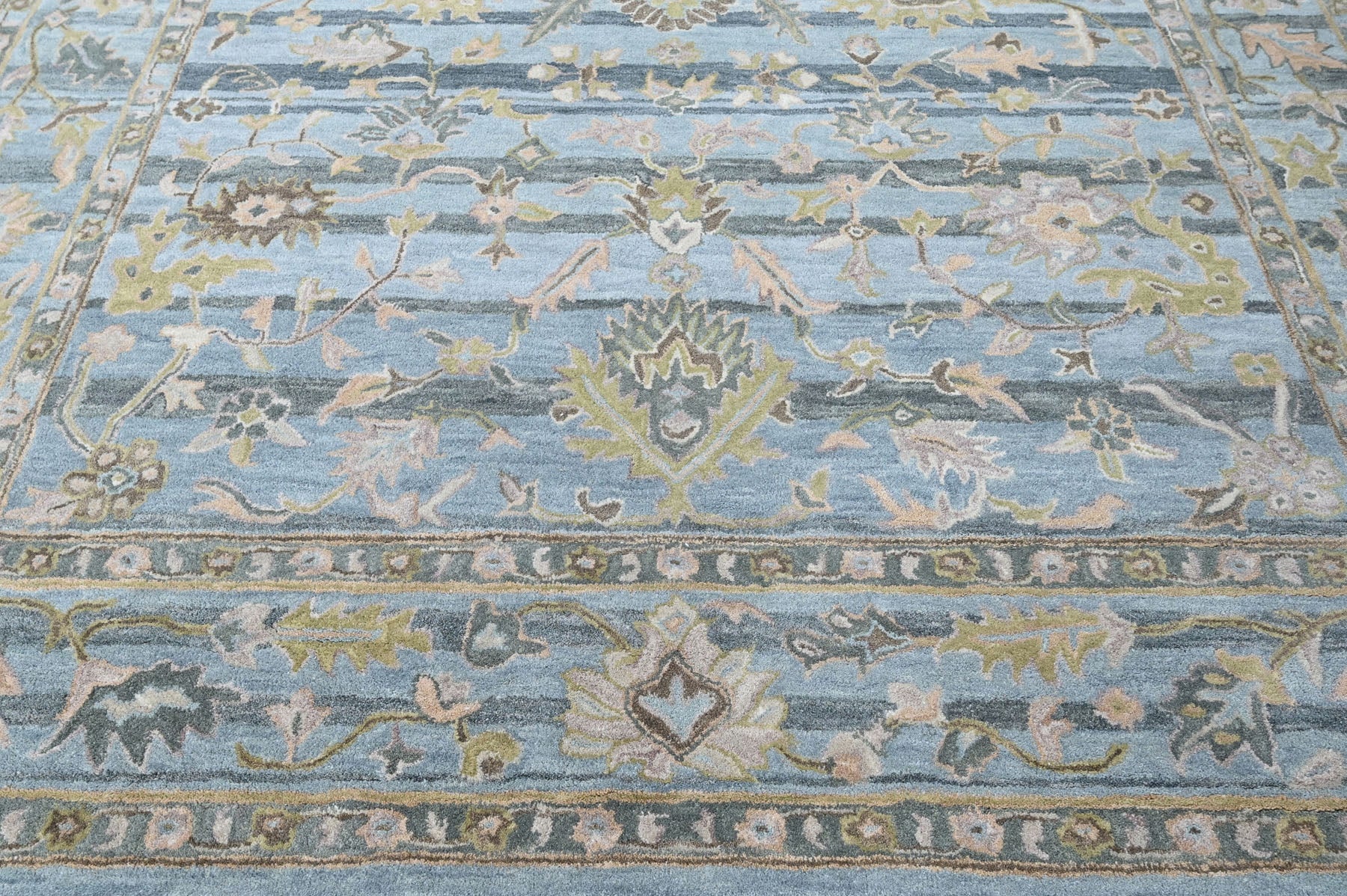 Multi Size Blue Aqua Olive Green Color Hand Tufted Handmade Wool Modern & Contemporary Oriental Rug