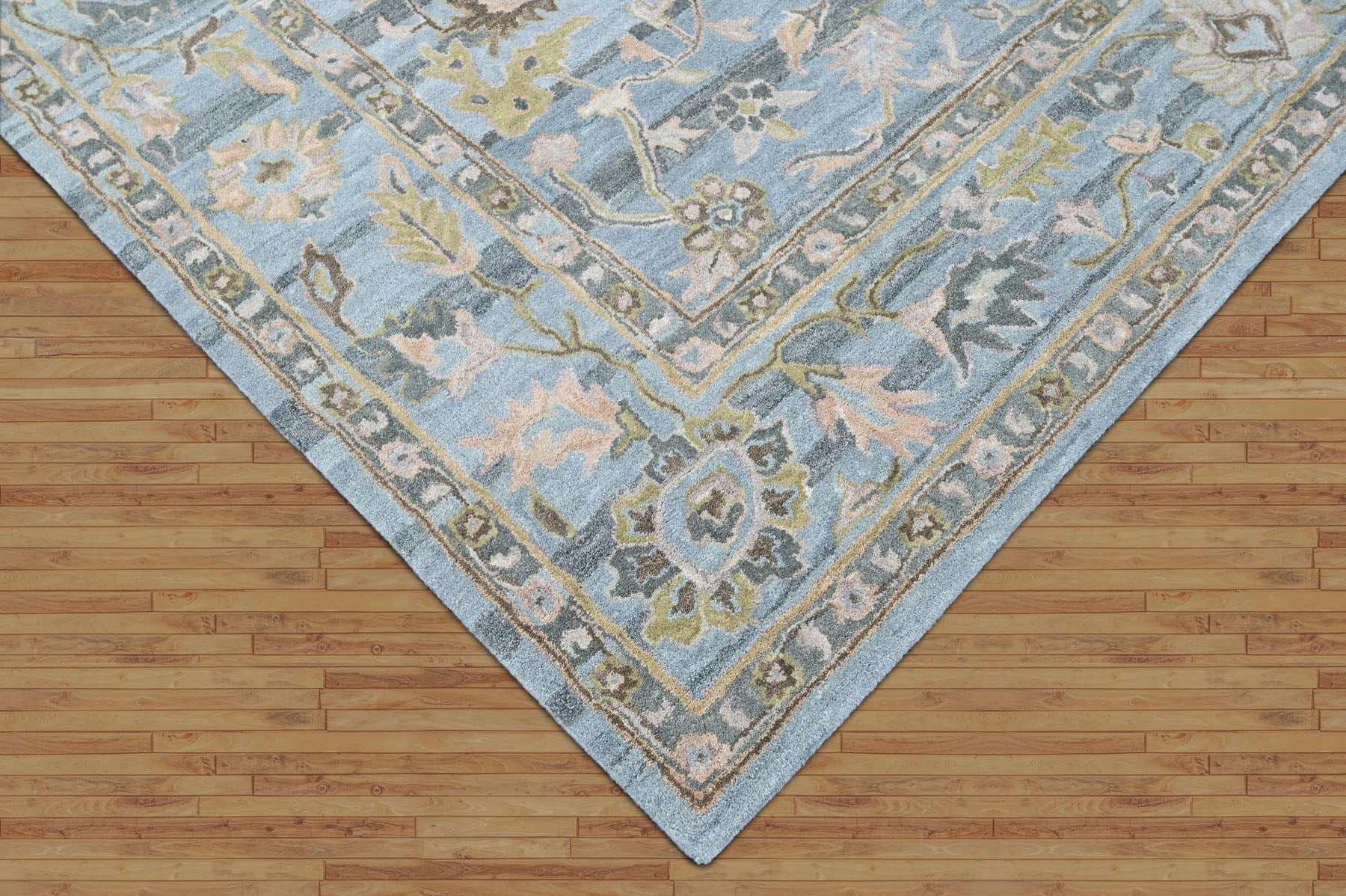 Multi Size Blue Aqua Olive Green Color Hand Tufted Handmade Wool Modern & Contemporary Oriental Rug