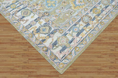 Multi Size Olive Green Aqua Burnt Orange Color Hand Tufted Handmade Wool Modern & Contemporary Oriental Rug