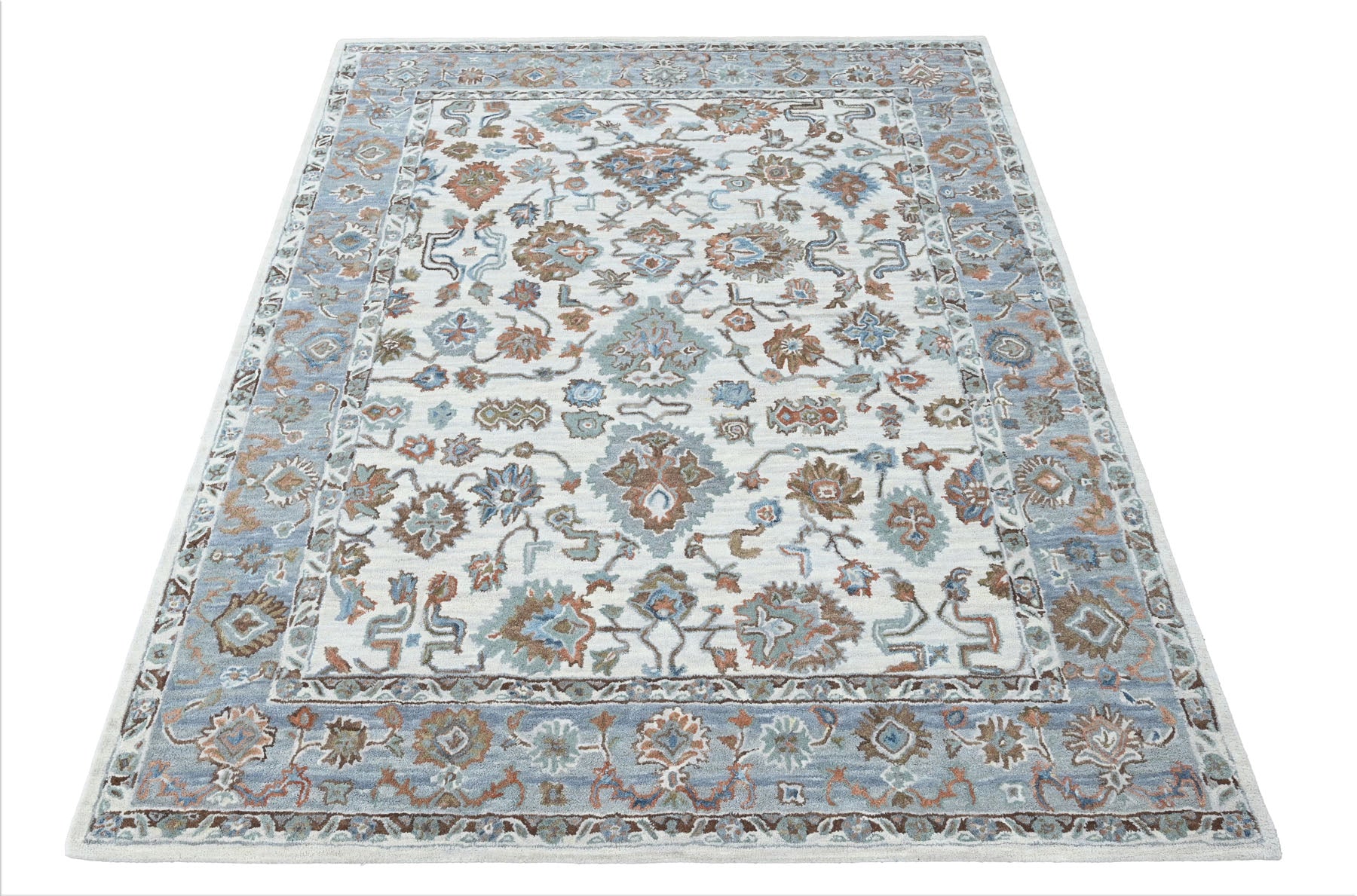Multi Size Beige Light Blue Brown Color Hand Tufted Handmade Wool Modern & Contemporary Oriental Rug