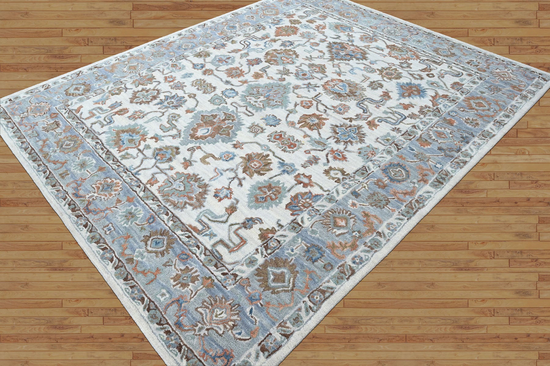 Multi Size Beige Light Blue Brown Color Hand Tufted Handmade Wool Modern & Contemporary Oriental Rug