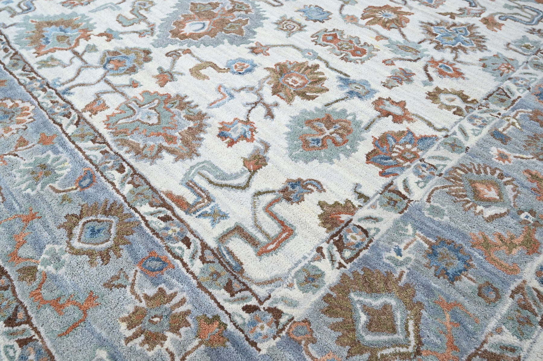 Multi Size Beige Light Blue Brown Color Hand Tufted Handmade Wool Modern & Contemporary Oriental Rug