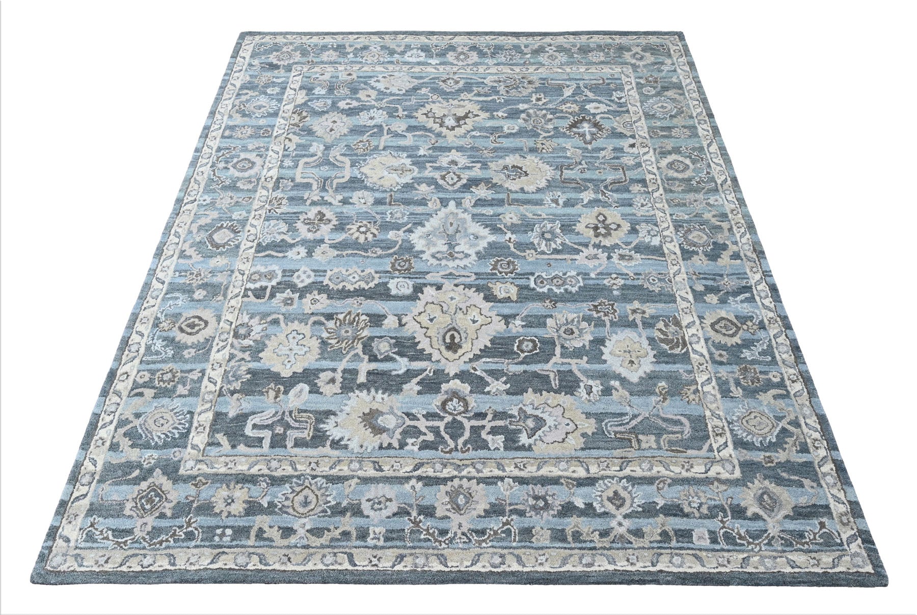 Multi Size Blue Aqua Gray Color Hand Tufted Handmade Wool Modern & Contemporary Oriental Rug