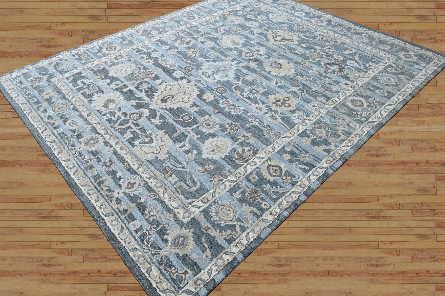Multi Size Blue Aqua Gray Color Hand Tufted Handmade Wool Modern & Contemporary Oriental Rug