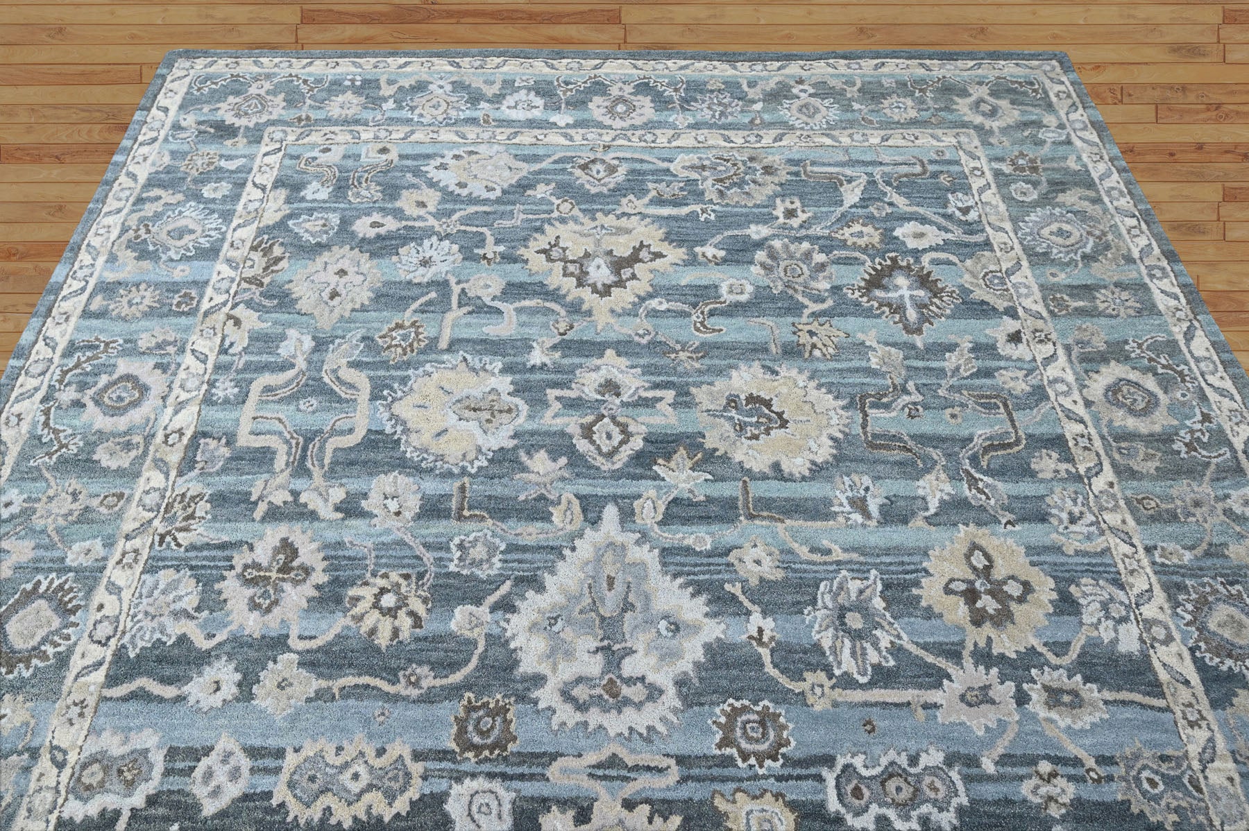 Multi Size Blue Aqua Gray Color Hand Tufted Handmade Wool Modern & Contemporary Oriental Rug
