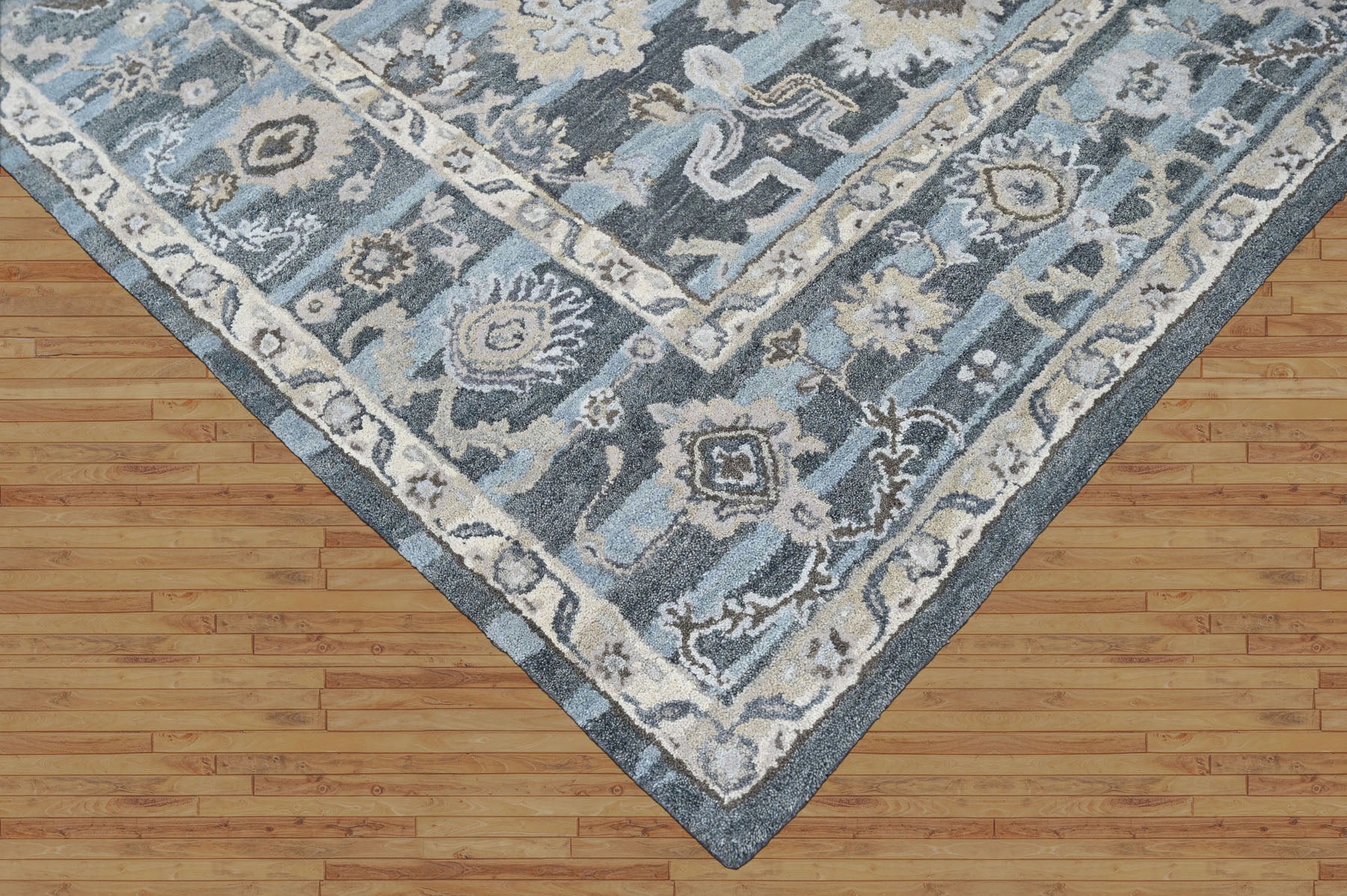 Multi Size Blue Aqua Gray Color Hand Tufted Handmade Wool Modern & Contemporary Oriental Rug
