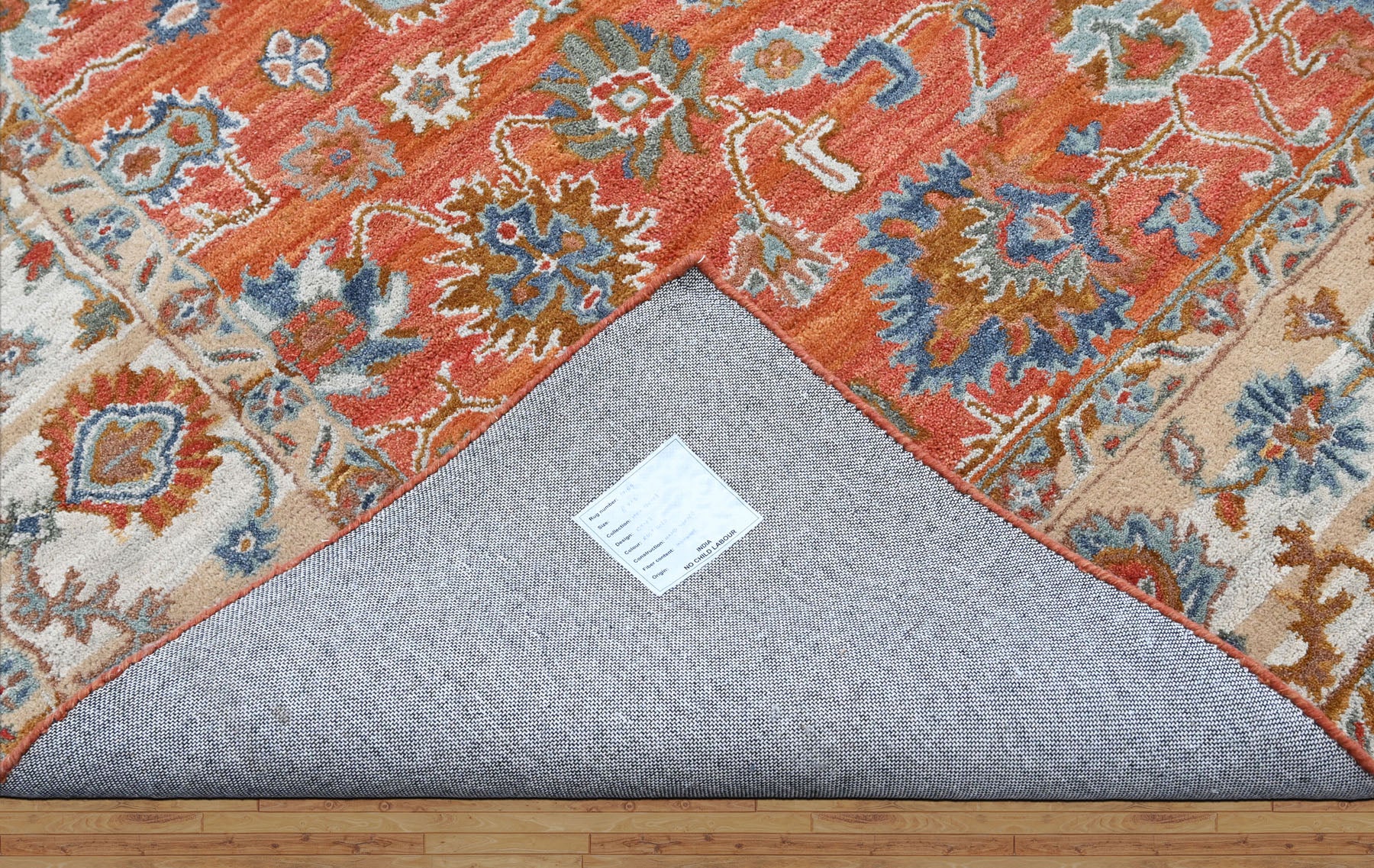 Multi Size Rust Burnt Orange Blue Color Hand Tufted Handmade Wool Modern & Contemporary Oriental Rug