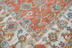 Multi Size Rust Burnt Orange Blue Color Hand Tufted Handmade Wool Modern & Contemporary Oriental Rug