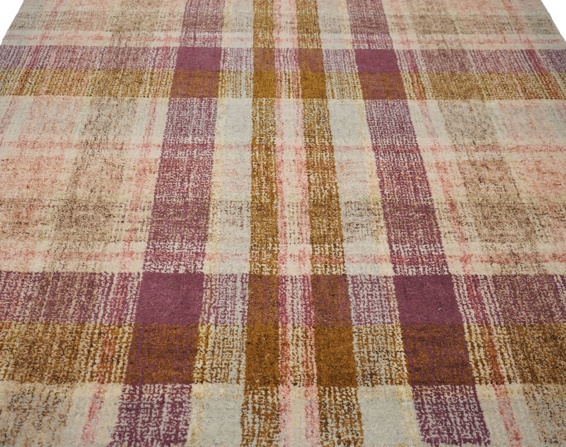 Multi Size Plum Gray Gold Color Hand Tufted  Wool Modern & Contemporary Oriental Rug