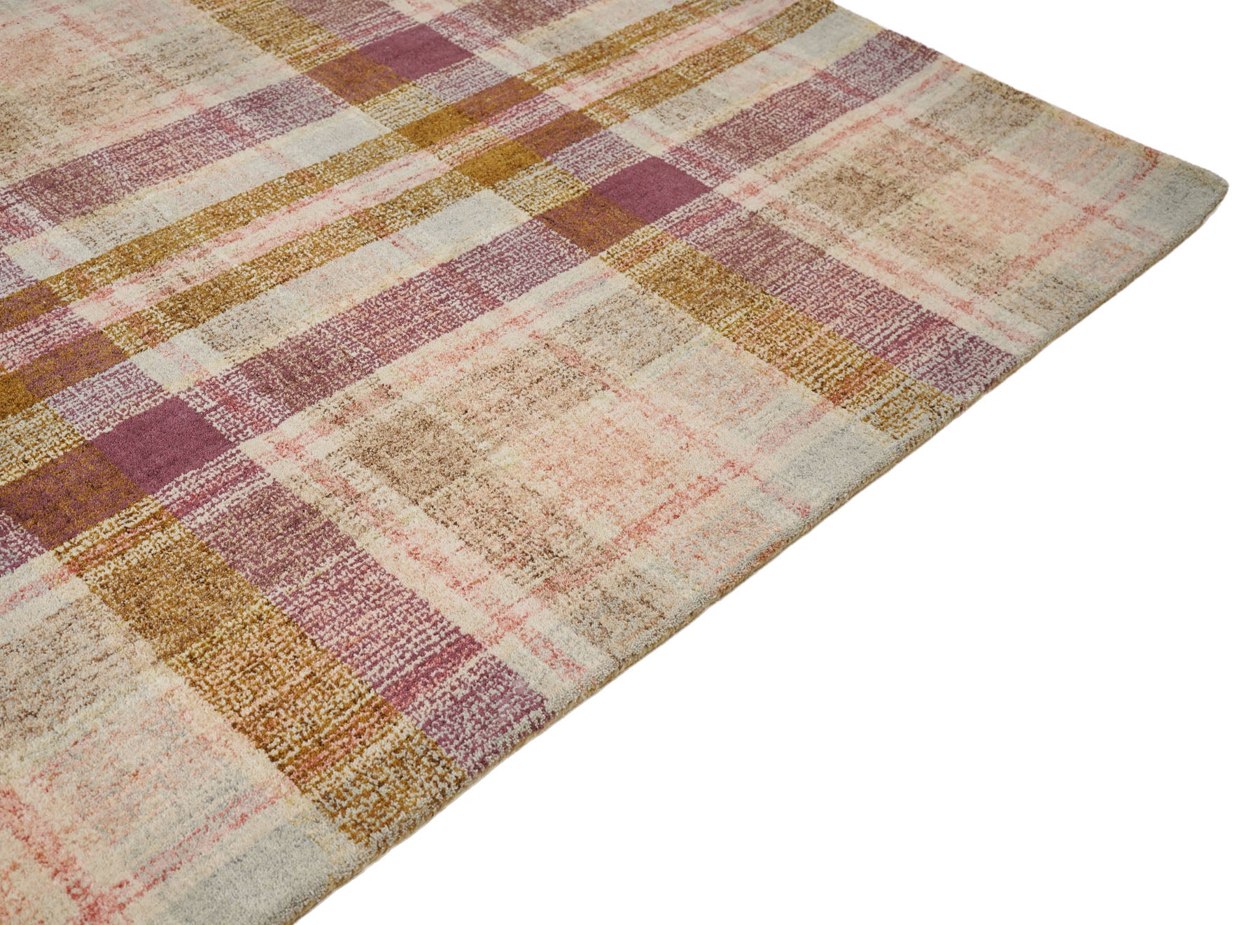 Multi Size Plum Gray Gold Color Hand Tufted  Wool Modern & Contemporary Oriental Rug
