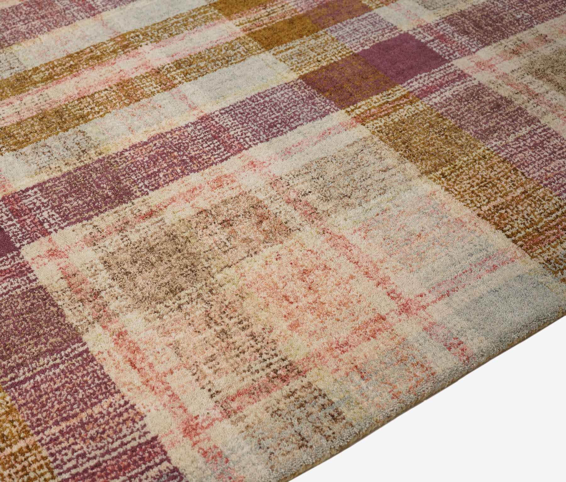 Multi Size Plum Gray Gold Color Hand Tufted  Wool Modern & Contemporary Oriental Rug