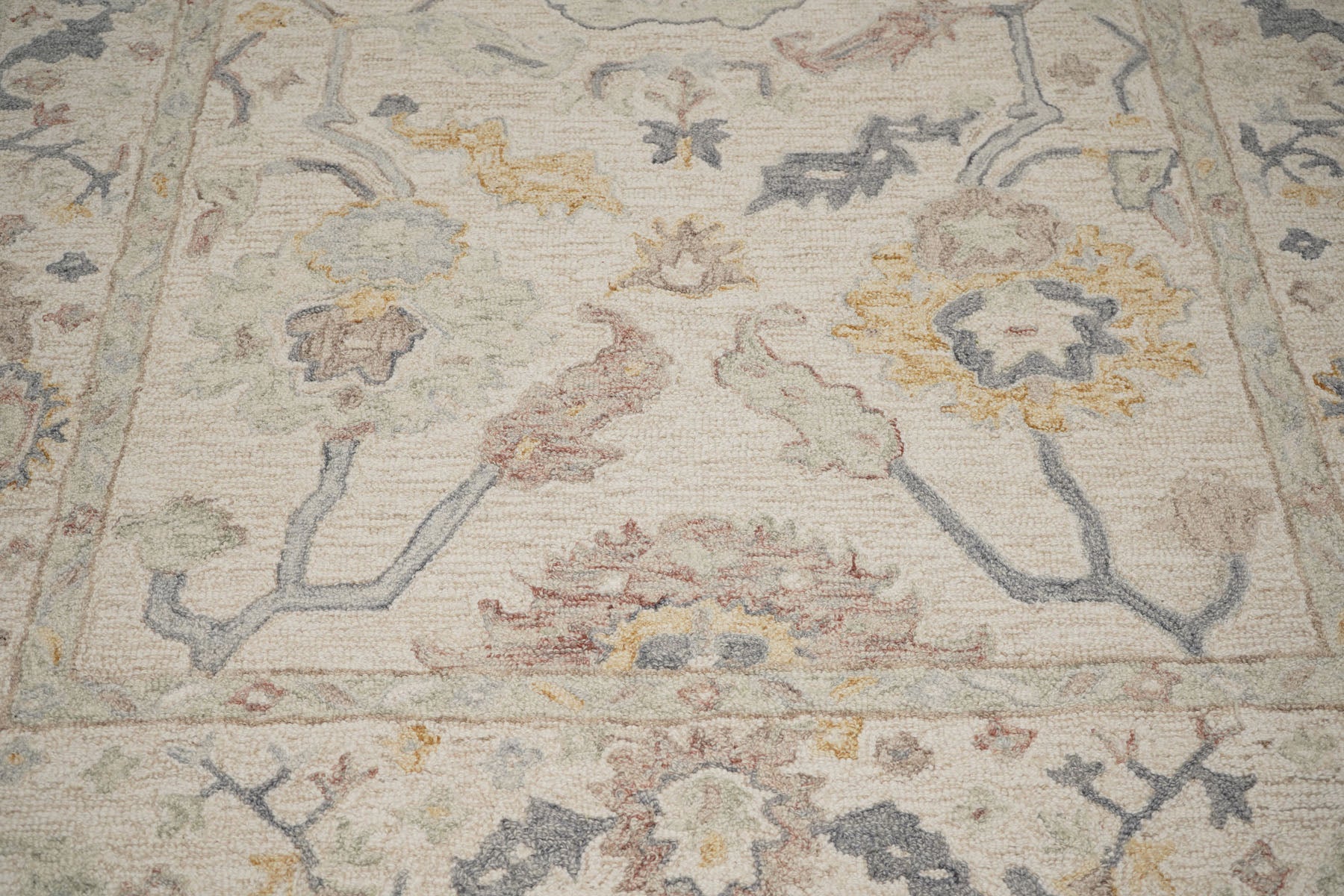 Multi Size Beige Gray Mint Color Hand Loomed  Wool  Oriental Rug