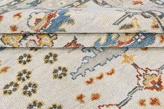 Ivory 7'10''x9'10'' Oushak Transitional Hand Knotted Wool Oriental Area Rug