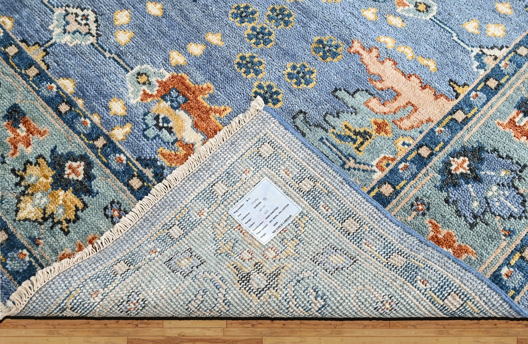 Blue, Aqua 7'11''x9'11'' Oushak Arts and Crafts Hand Knotted Wool Oriental Area Rug