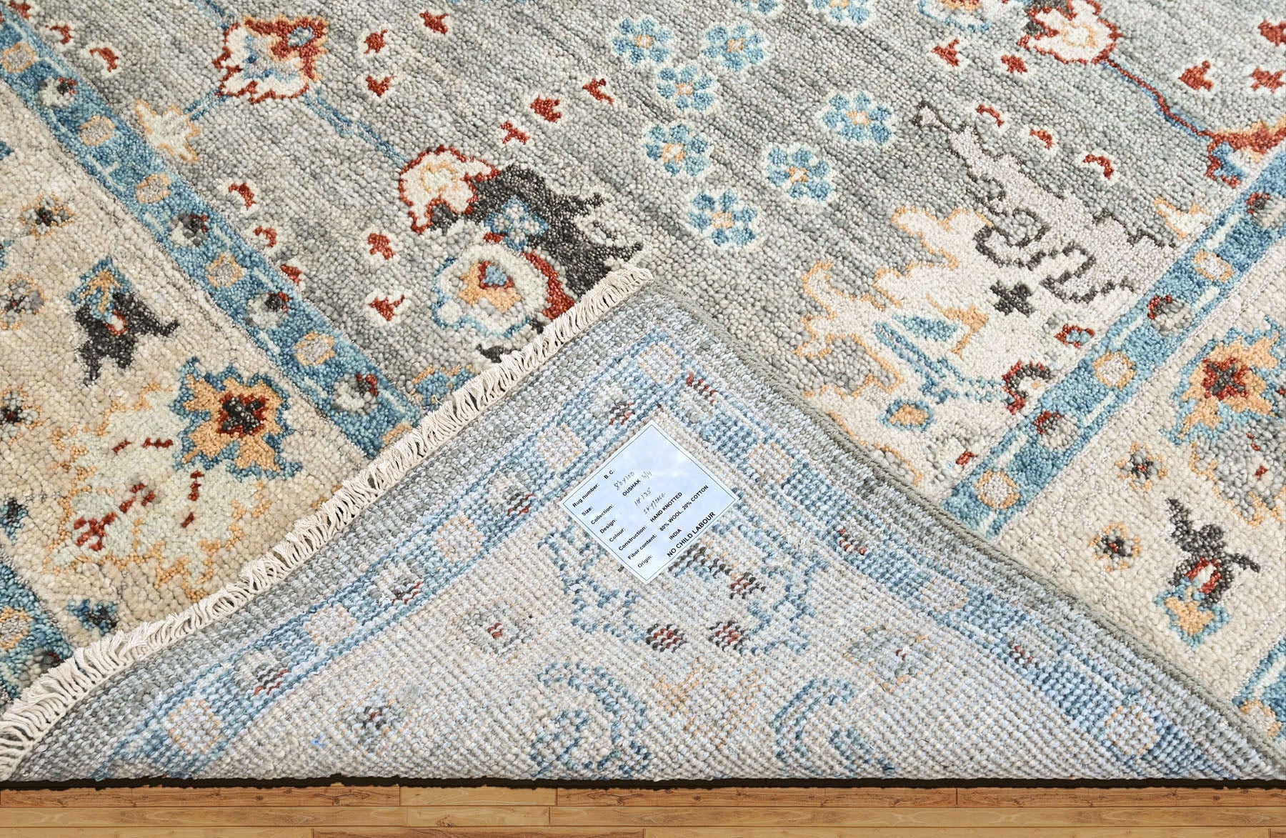 Gray 8x10 Oushak Transitional Hand Knotted Wool Oriental Area Rug