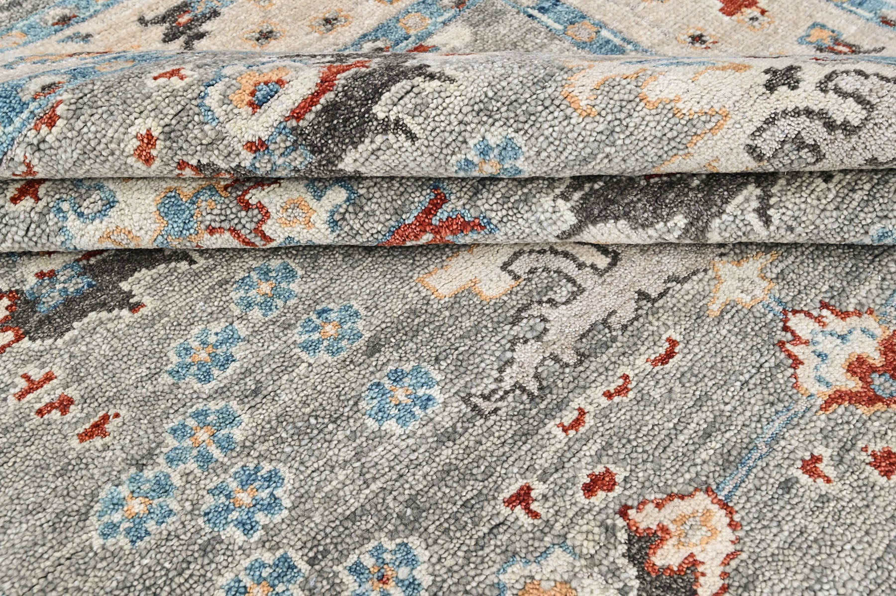 Gray 8x10 Oushak Transitional Hand Knotted Wool Oriental Area Rug