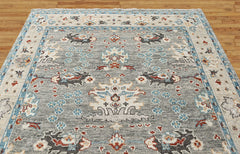 Gray 8x10 Oushak Transitional Hand Knotted Wool Oriental Area Rug