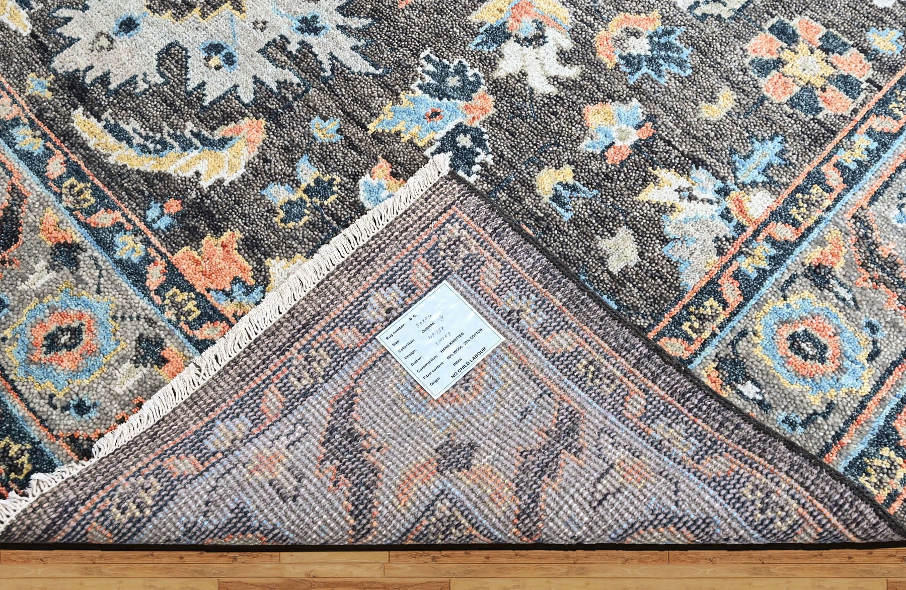 Gray 8x9'10'' Oushak Arts and Crafts Hand Knotted Wool Oriental Area Rug